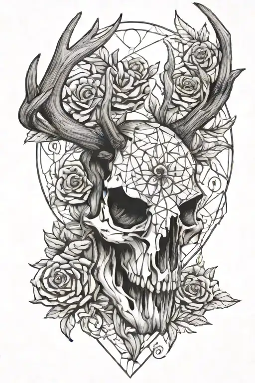 Deer Skull With Memento Mori