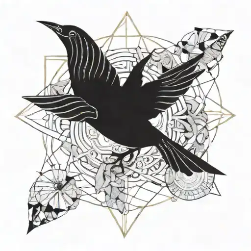 Karma Om Symbol And Bird Flying