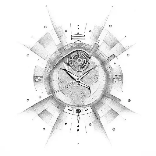 Half Is A Watch Other Half Is A Compas And They Are Both Broken In Opposite Corners