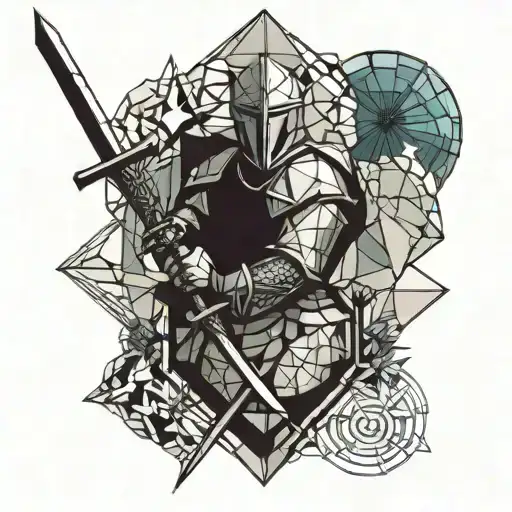 Knight Holding A Sword In Stone