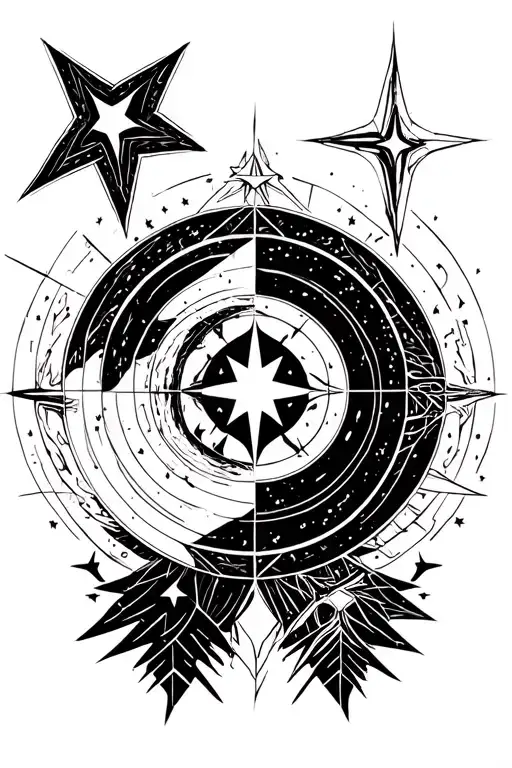 Witcher 3 Signs In A Circle With Stars In Background