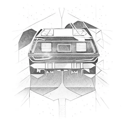 A Futuristic Delorean Car From Back To The Future In A New-school Style