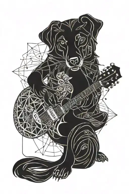 Guitar Dog Hasky Music Zodiac Sign Twins Son Daughter