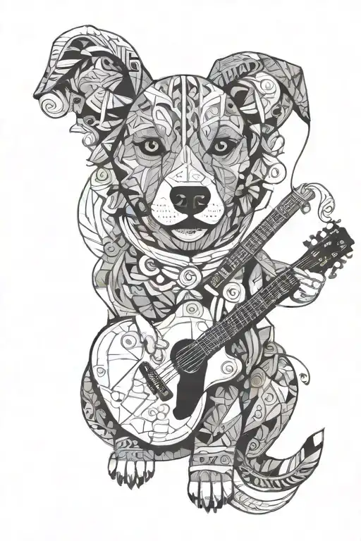 Guitar Dog Music Zodiac Sign Twins Son Daughter