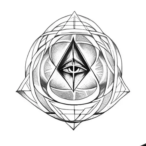 Deathly Hallows With A Book And Four Orbs Of Light