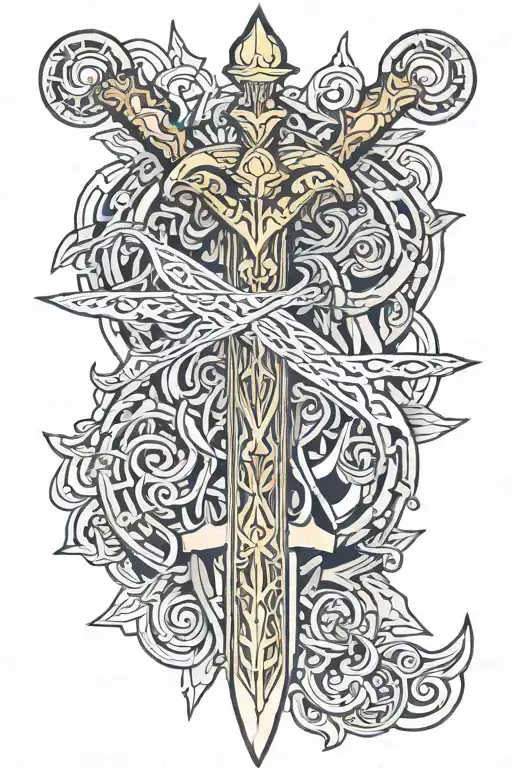 Sword With Trident Intertwined