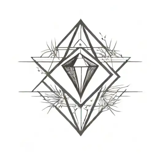 A Diamond Balancing On Top Of A Single Blade Of Grass Using Bold Black Lines In A Bold Black Frame