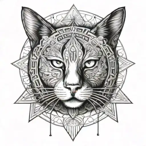 Shoulder To Shoulder Back Tattoo With Cat And Sun Female