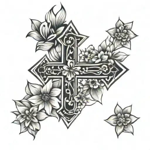 Cross With Flowers