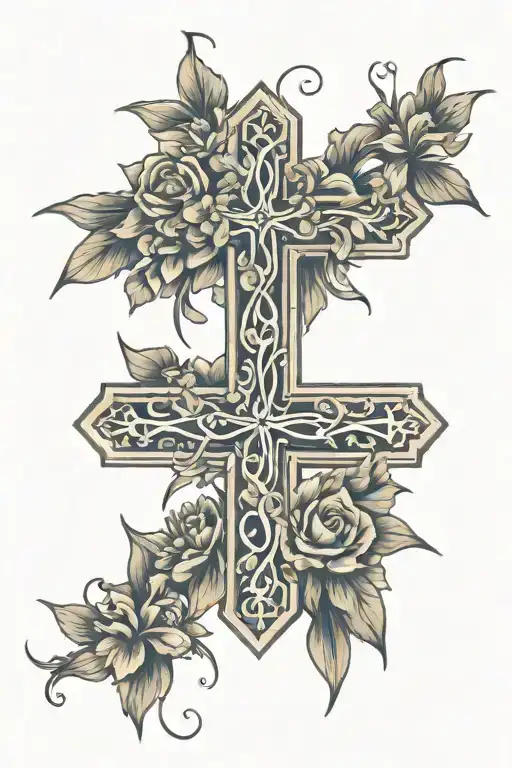 Cross With Flowers