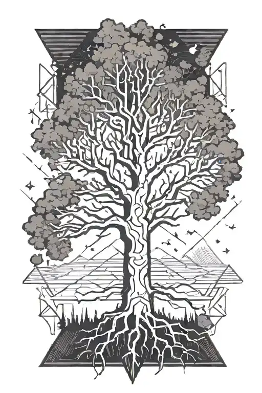 Tree Lightning Bolt Striking