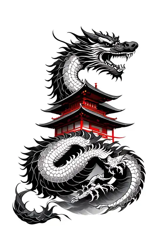 Japanese Style That Includes A Samurai Dragon Mount Fuji Some Japanese Temple