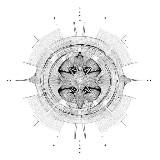 Full Arm Abstract Black Space Circle Geometric