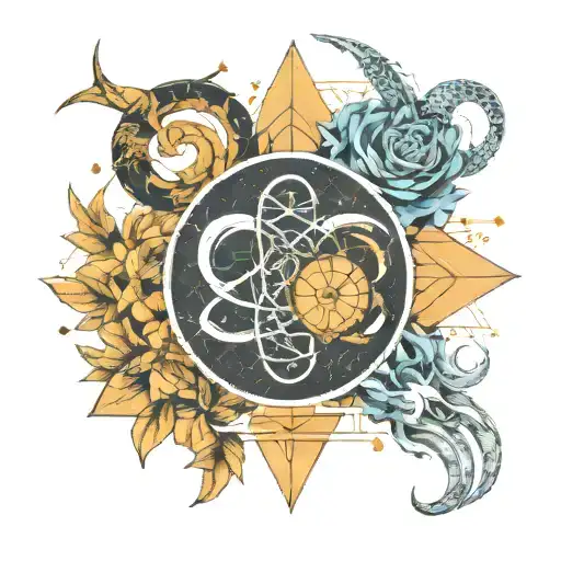 Cancer And Capricorn Symbol Intertwined