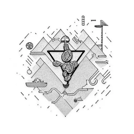 A Minimalist Tattoo Of A Car Driving Through A Field Of Coffee Beans