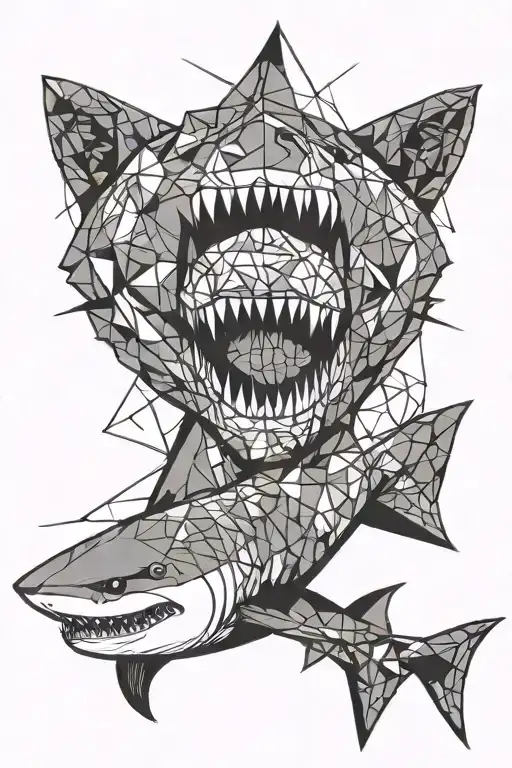 Shark With A Broken Head And A Bear In Rage
