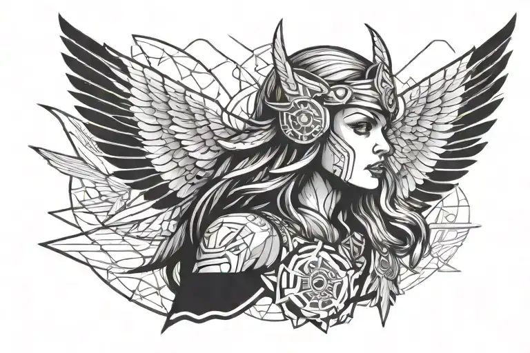 Valkyrie Face With Wings