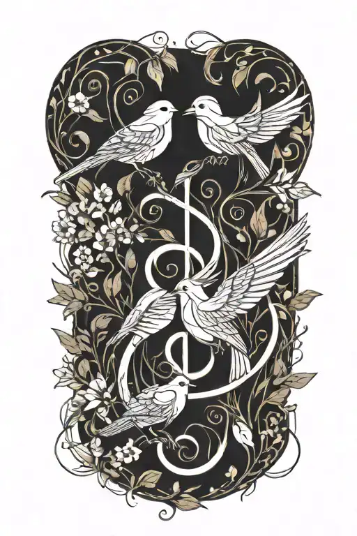 Treble Clef Nature Birds