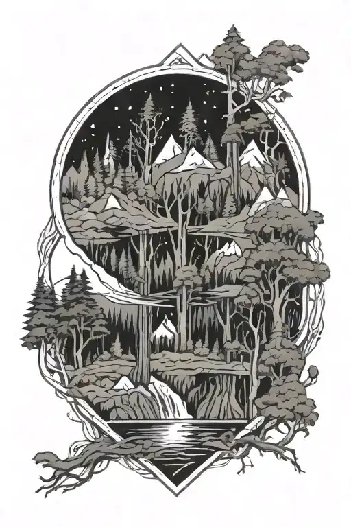 Lord Of The Rings Style Forest And River