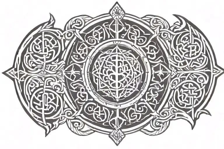 Nordic Runes Word Family Crest