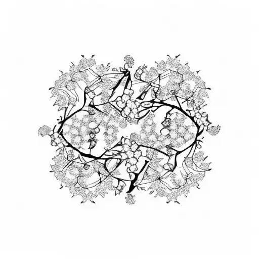 A Music Sheet Intertwined With Blooming Cherry Blossom Branches