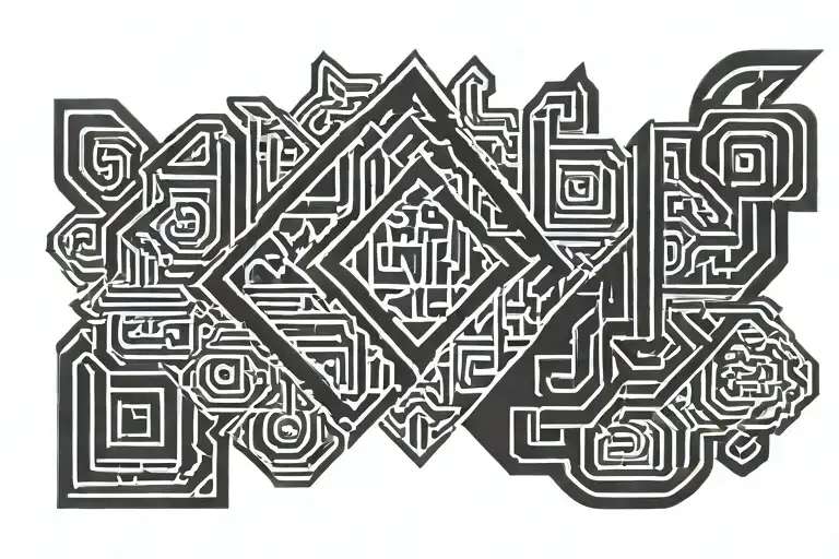 Arabic Script In The Style Of Arasbian Calligraphy Suls And Kufi