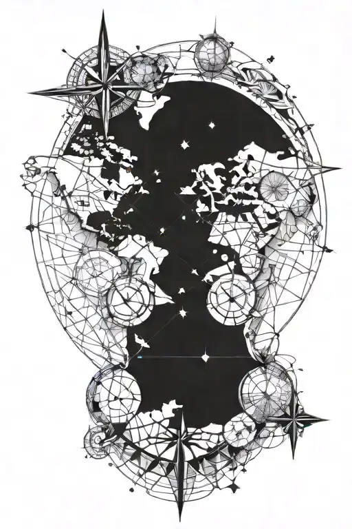 World Map Compass