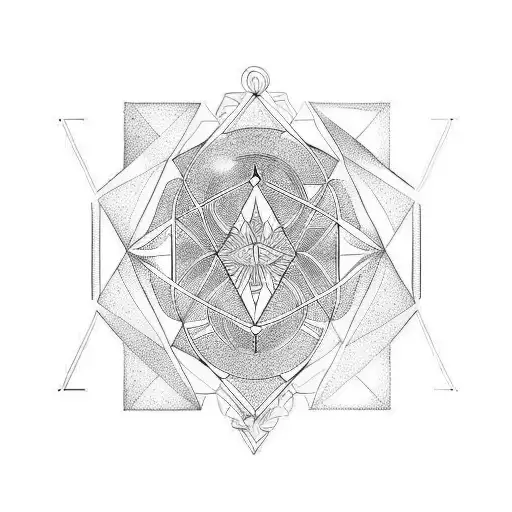 Virgo Tattoo In Blackwork And Geometric Tattoo Styles Combined