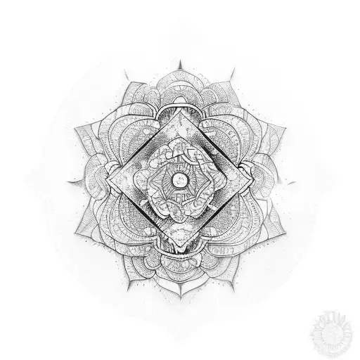 A Sketch-style Tattoo Of A Vinyl Record With Intricate Nature Patterns Inside