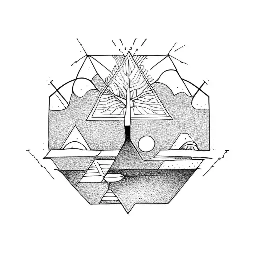 Triangle And Tree With Roots