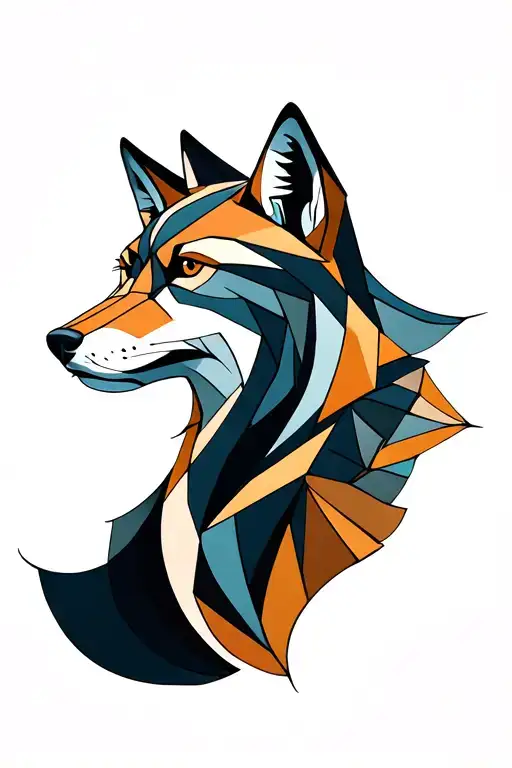 Simplified Wolf And Fox Intertwined