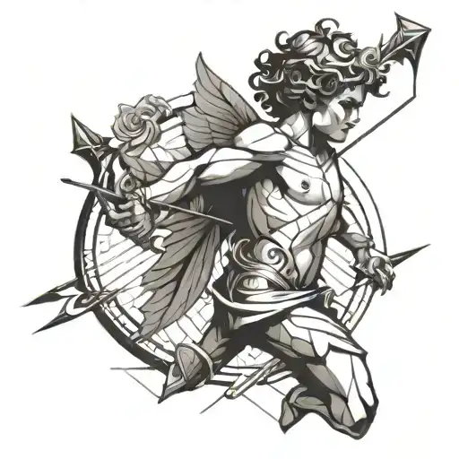 Headless Cupid With Bow And Arrow Weapon