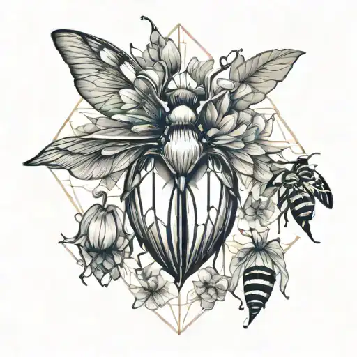 Bleeding Heart Flower With A Bee