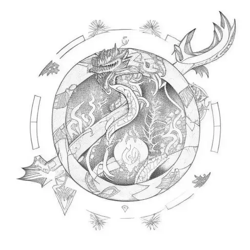 Yggdrasil With Gragon For Leg