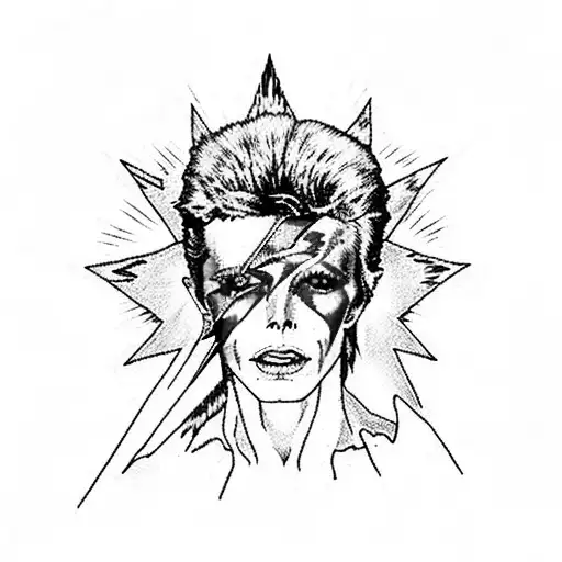 David Bowie Ziggy Stardust Lightning Bolt Symbol
