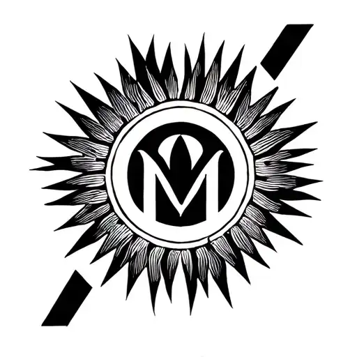 Symbols Such As Sun In The Form Of The Letter M