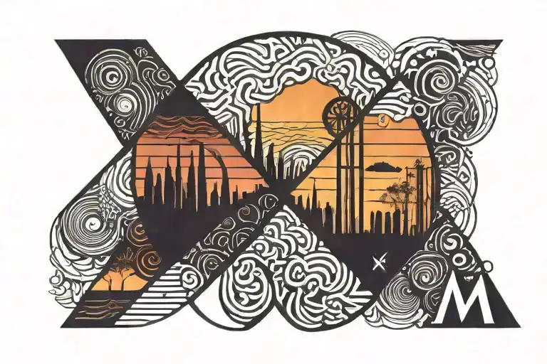 Sunset Silhouette With Letter