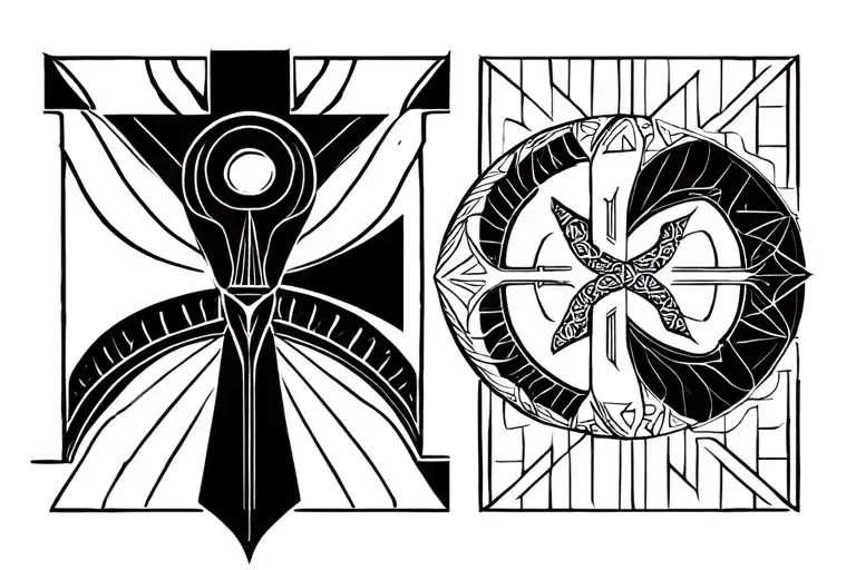 Anubis Ankh Symbol Combined