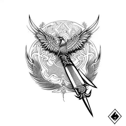 Phoenix On Sword Insearch Of Peace Armband