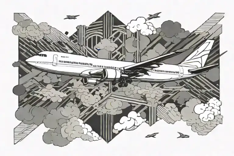 Boeing 747 Airplane Clouds Floating