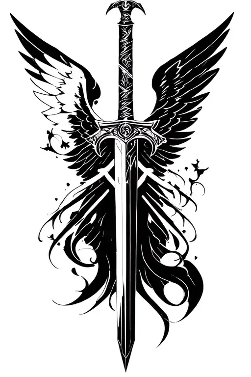 Sword And Angel Wings