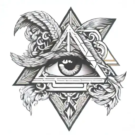 Closed Eye With Angel Wings Inside Triangle Kingdoms Fall