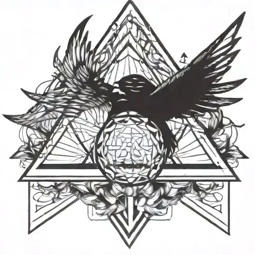 Closed Eye With Angel Wings Inside Triangle Kingdoms Fall