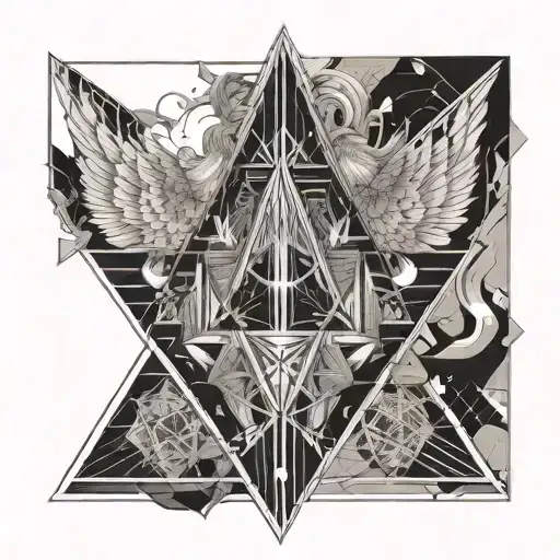 Closed Eyes With Angel Wings Inside Triangle Kingdoms Fall