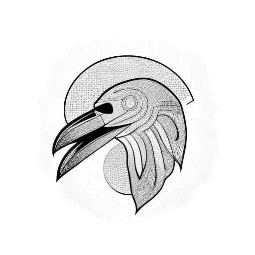 Crow With Geometric Background