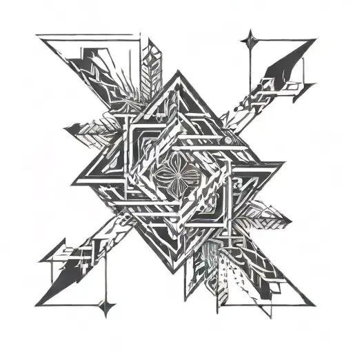 Triangle Of Arrows Interwined So Three Points Of Triangle Are Arrow Tips