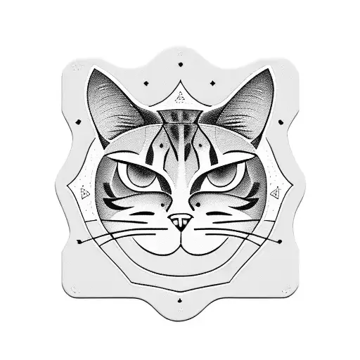 Security Badge With A Cat Silhouette