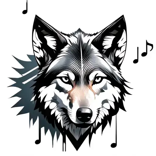 Wolf And Music Note
