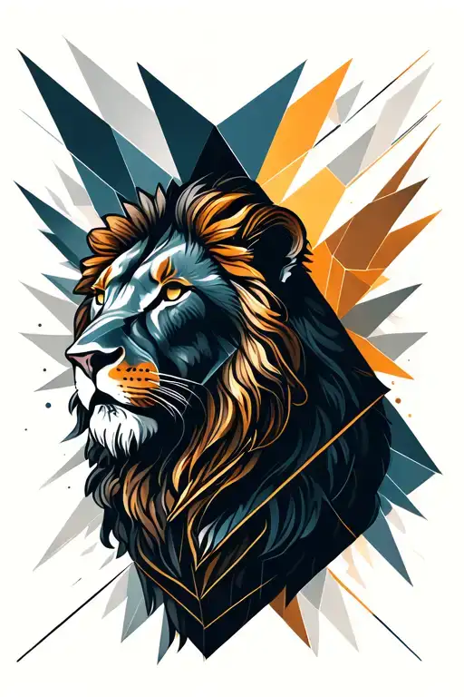 Lion Within Geometric Half Sleeve