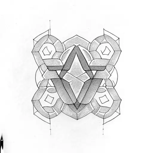 Norse Symbols Inside A Simple And Regular Hexagonal Border